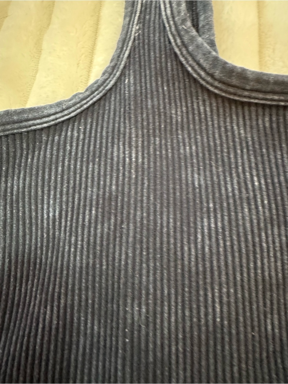 Black Ribbed Women's Crop Tank Top - Picture 3 of 4